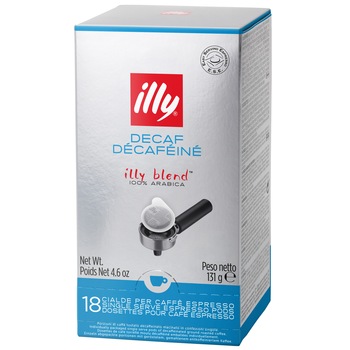 Paduri Cafea illy ESE decofeinizata, 18 buc, 131 gr.